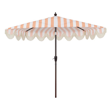 Beverly 9 ft. Designer Classic Scalloped Fringe Half Market Patio Umbrella